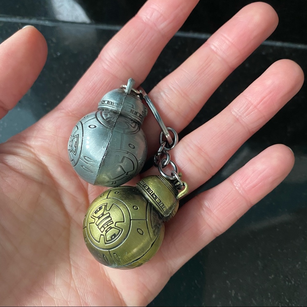Star Wars BB8 Keychain Hand Crafted Metal 2 Pcs